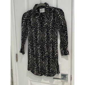 Les Coyotes De Paris Women’s Green Snakeprint Button Down Blouse Top Siz…